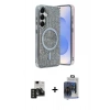 MARSİLYAN™- Galaxy S24 Kılıf Eksen Çizgi - Siyah Vanessa Magic Cam + PVD Metal Kamera Lens - TNGI