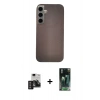 MARSİLYAN™- Galaxy S24 Kılıf Eksen Prime - Şeffaf 360 Full Body Arka Koruyucu + PVD Metal Kamera Lens - DNMR