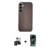 MARSİLYAN™- Galaxy S24 Kılıf Eksen Prime - Şeffaf 360 Full Body Arka Koruyucu + PVD Metal Kamera Lens - SH