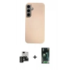 MARSİLYAN™- Galaxy S24 Kılıf Eksen Prime - Şeffaf 360 Full Body Arka Koruyucu + PVD Metal Kamera Lens - SH