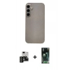 MARSİLYAN™- Galaxy S24 Kılıf Eksen Prime - Şeffaf 360 Full Body Arka Koruyucu + PVD Metal Kamera Lens - SH