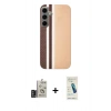 MARSİLYAN™- Galaxy S24 Kılıf Eksen Prime - Şeffaf Pasifik Cam Ekran Koruyucu + Bilvis Titan Kamera Lens - DNMR