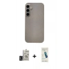 MARSİLYAN™- Galaxy S24 Kılıf Eksen Prime - Şeffaf Pasifik Cam Ekran Koruyucu + Bilvis Titan Kamera Lens - DNMR