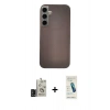 MARSİLYAN™- Galaxy S24 Kılıf Eksen Prime - Şeffaf Pasifik Cam Ekran Koruyucu + Bilvis Titan Kamera Lens - SH