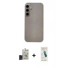MARSİLYAN™- Galaxy S24 Kılıf Eksen Prime - Şeffaf Pasifik Cam Ekran Koruyucu + Bilvis Titan Kamera Lens - SH