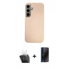 MARSİLYAN™- Galaxy S24 Kılıf Eksen Prime - Siyah 3D Antistatik Hayalet Cam Ekran Koruyucu + Kamera Lens Koruma Cam - SF