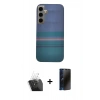 MARSİLYAN™- Galaxy S24 Kılıf Eksen Prime - Siyah 3D Antistatik Hayalet Cam Ekran Koruyucu + Kamera Lens Koruma Cam - SF