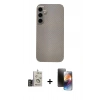 MARSİLYAN™- Galaxy S24 Kılıf Eksen Prime - Siyah 3D Antistatik Mat Seramik Nano Ekran Koruyucu + Bilvis Titan Kamera Lens - GD