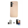 MARSİLYAN™- Galaxy S24 Kılıf Eksen Prime - Siyah 3D Antistatik Mat Seramik Nano Ekran Koruyucu + Bilvis Titan Kamera Lens - GD