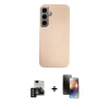 MARSİLYAN™- Galaxy S24 Kılıf Eksen Prime - Siyah 3D Antistatik Mat Seramik Nano Ekran Koruyucu + PVD Metal Kamera Lens - SH