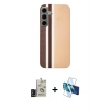 MARSİLYAN™- Galaxy S24 Kılıf Eksen Prime - Siyah 3D Antistatik Seramik Nano Ekran Koruyucu + Bilvis Titan Kamera Lens - SH