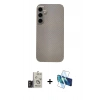 MARSİLYAN™- Galaxy S24 Kılıf Eksen Prime - Siyah 3D Antistatik Seramik Nano Ekran Koruyucu + Bilvis Titan Kamera Lens - TMGI