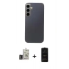 MARSİLYAN™- Galaxy S24 Kılıf Eksen Prime - Siyah 6D Antistatik Mat Seramik Hayalet Nano Ekran Koruyucu + Bilvis Titan Kamera Lens - GD