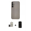 MARSİLYAN™- Galaxy S24 Kılıf Eksen Prime - Siyah 6D Antistatik Mat Seramik Hayalet Nano Ekran Koruyucu + Bilvis Titan Kamera Lens - GD