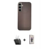 MARSİLYAN™- Galaxy S24 Kılıf Eksen Prime - Siyah Bilvis 3D Cam Ekran Koruyucu + Kamera Lens Koruma Cam - SF