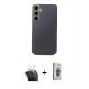 MARSİLYAN™- Galaxy S24 Kılıf Eksen Prime - Siyah Bilvis 3D Cam Ekran Koruyucu + Kamera Lens Koruma Cam - SF