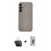 MARSİLYAN™- Galaxy S24 Kılıf Eksen Prime - Siyah Bilvis 3D Cam Ekran Koruyucu + Kamera Lens Koruma Cam - SF