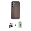 MARSİLYAN™- Galaxy S24 Kılıf Eksen Prime - Siyah Polymer Nano Ekran Koruyucu + PVD Metal Kamera Lens - DNMR