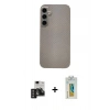 MARSİLYAN™- Galaxy S24 Kılıf Eksen Prime - Siyah Polymer Nano Ekran Koruyucu + PVD Metal Kamera Lens - DNMR