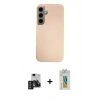 MARSİLYAN™- Galaxy S24 Kılıf Eksen Prime - Siyah Polymer Nano Ekran Koruyucu + PVD Metal Kamera Lens - DNMR