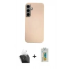 MARSİLYAN™- Galaxy S24 Kılıf Eksen Prime - Siyah Polymer Nano Ekran Koruyucu + Kamera Lens Koruma Cam - SF