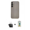 MARSİLYAN™- Galaxy S24 Kılıf Eksen Prime - Siyah Polymer Nano Ekran Koruyucu + Kamera Lens Koruma Cam - SF
