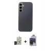MARSİLYAN™- Galaxy S24 Kılıf Eksen Prime - Siyah Vanessa Magic Cam + Bilvis Titan Kamera Lens - DNMR