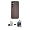 MARSİLYAN™- Galaxy S24 Kılıf Eksen Prime - Siyah Vanessa Magic Cam + Gold Bilvis Titan Kamera Lens