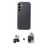 MARSİLYAN™- Galaxy S24 Kılıf Eksen Prime - Siyah Vanessa Magic Cam + Gold PVD Metal Kamera Lens