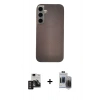 MARSİLYAN™- Galaxy S24 Kılıf Eksen Prime - Siyah Vanessa Magic Hayalet Cam + PVD Metal Kamera Lens - DNMR