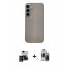 MARSİLYAN™- Galaxy S24 Kılıf Eksen Prime - Siyah Vanessa Magic Hayalet Cam + PVD Metal Kamera Lens - DNMR