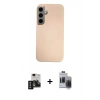 MARSİLYAN™- Galaxy S24 Kılıf Eksen Prime - Siyah Vanessa Magic Hayalet Cam + PVD Metal Kamera Lens - SH