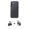 MARSİLYAN™- Galaxy S24 Kılıf Eksen Prime - Siyah Vanessa Magic Hayalet Cam + PVD Metal Kamera Lens - SH