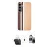 MARSİLYAN™- Galaxy S24 Kılıf Eksen Prime - Siyah Vanessa Magic Hayalet Cam + Şeffaf Kamera Lens Koruma Cam