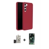 MARSİLYAN™- Galaxy S24 Kılıf Kozmos Yansıma Özel Seri - Şeffaf 360 Full Body Arka Koruyucu + Bilvis Titan Kamera Lens - SH