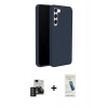 MARSİLYAN™- Galaxy S24 Kılıf Kozmos Yansıma Özel Seri - Şeffaf Pasifik Cam Ekran Koruyucu + PVD Metal Kamera Lens - TNGI