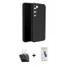 MARSİLYAN™- Galaxy S24 Kılıf Kozmos Yansıma Özel Seri - Şeffaf Pasifik Cam Ekran Koruyucu + Kamera Lens Koruma Cam - SF