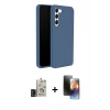 MARSİLYAN™- Galaxy S24 Kılıf Kozmos Yansıma Özel Seri - Siyah 3D Antistatik Mat Seramik Nano Ekran Koruyucu + Bilvis Titan Kamera Lens - SH