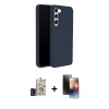 MARSİLYAN™- Galaxy S24 Kılıf Kozmos Yansıma Özel Seri - Siyah 3D Antistatik Mat Seramik Nano Ekran Koruyucu + Bilvis Titan Kamera Lens - SH