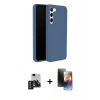 MARSİLYAN™- Galaxy S24 Kılıf Kozmos Yansıma Özel Seri - Siyah 3D Antistatik Mat Seramik Nano Ekran Koruyucu + PVD Metal Kamera Lens - TNGI