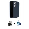 MARSİLYAN™- Galaxy S24 Kılıf Kozmos Yansıma Özel Seri - Siyah 3D Antistatik Seramik Nano Ekran Koruyucu + PVD Metal Kamera Lens - TNGI