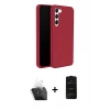 MARSİLYAN™- Galaxy S24 Kılıf Kozmos Yansıma Özel Seri - Siyah 6D Antistatik Mat Seramik Hayalet Nano Ekran Koruyucu + Kamera Lens Koruma Cam - SF