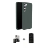 MARSİLYAN™- Galaxy S24 Kılıf Kozmos Yansıma Özel Seri - Siyah 6D Antistatik Mat Seramik Hayalet Nano Ekran Koruyucu + PVD Metal Kamera Lens - TNGI