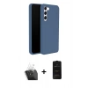 MARSİLYAN™- Galaxy S24 Kılıf Kozmos Yansıma Özel Seri - Siyah 6D Antistatik Mat Seramik Hayalet Nano Ekran Koruyucu + Kamera Lens Koruma Cam - SF