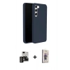 MARSİLYAN™- Galaxy S24 Kılıf Kozmos Yansıma Özel Seri - Siyah Bilvis 3D Cam Ekran Koruyucu + PVD Metal Kamera Lens - GD