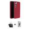 MARSİLYAN™- Galaxy S24 Kılıf Kozmos Yansıma Özel Seri - Siyah Bilvis 3D Cam Ekran Koruyucu + Kamera Lens Koruma Cam - SF