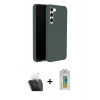 MARSİLYAN™- Galaxy S24 Kılıf Kozmos Yansıma Özel Seri - Siyah Polymer Nano Ekran Koruyucu + Kamera Lens Koruma Cam - SF