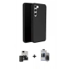 MARSİLYAN™- Galaxy S24 Kılıf Kozmos Yansıma Özel Seri - Siyah Vanessa Magic Hayalet Cam + PVD Metal Kamera Lens - TNGI