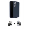 MARSİLYAN™- Galaxy S24 Kılıf Kozmos Yansıma Özel Seri - Siyah Vanessa Magic Hayalet Cam + PVD Metal Kamera Lens - TNGI