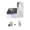 MARSİLYAN™- Galaxy S24 Kılıf Nova Doku - Şeffaf Pasifik Cam Ekran Koruyucu + Bilvis Titan Kamera Lens - TMGI